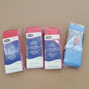 Wrights Satin Blanket Binding - Red and Blue